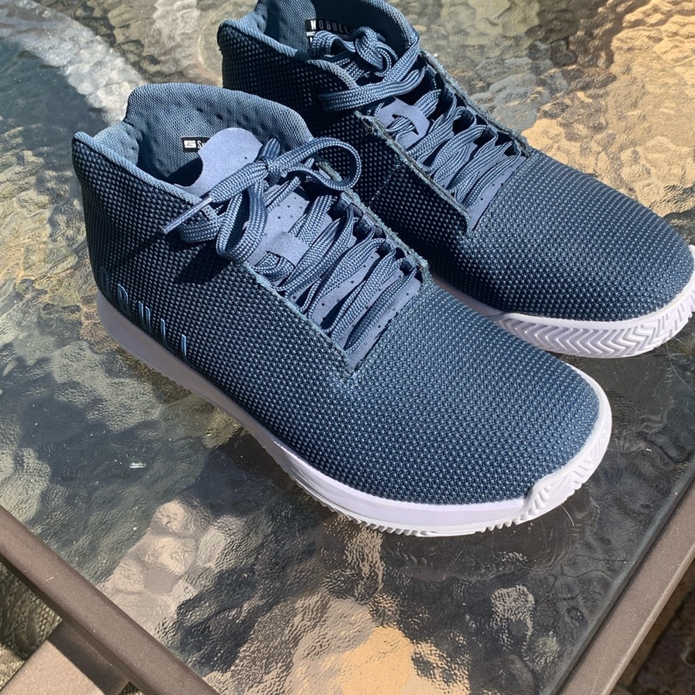 Women’s NOBULL high top sneakers, 9 1/2, blue, never worn, would fit size 9 best